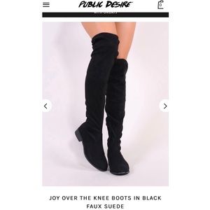 Public Desire Black Over the Knee Boots